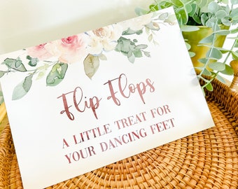 Floral Flip Flop Wedding Sign | Dancing Feet, Venue Decor