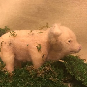 Needle Felted Pig. Felted animal sculpture.