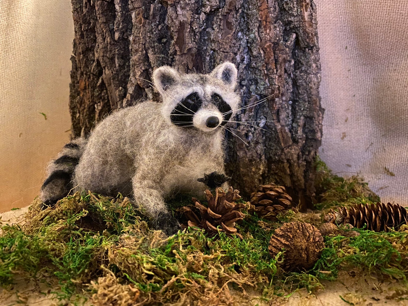Needle felted Raccoon. Needle felted animal Etsy