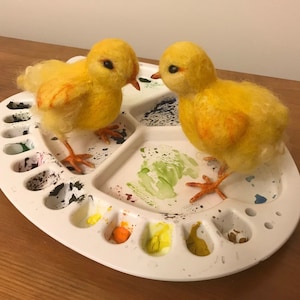 Yellow Chick, Life Size, Needle Felted