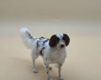 Custom Needle Felted Dog Portrait: Realistic Wool Pet Sculpture