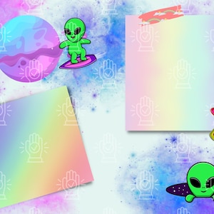 Lisa Frank Inspired Journal Printable Kit: Digital Download Journal Pages, Printable, Ephemera