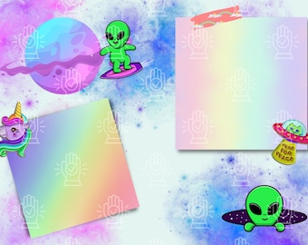 Lisa Frank Inspired Journal Printable Kit: Digital Download Journal Pages, Printable, Ephemera