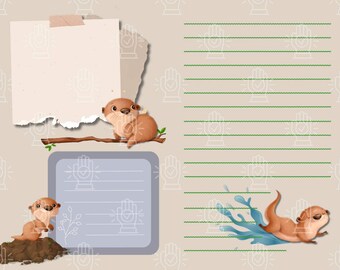 A Day at The Zoo Journal Printable Kit: Digital Download Journal Pages, Printable, Ephemera