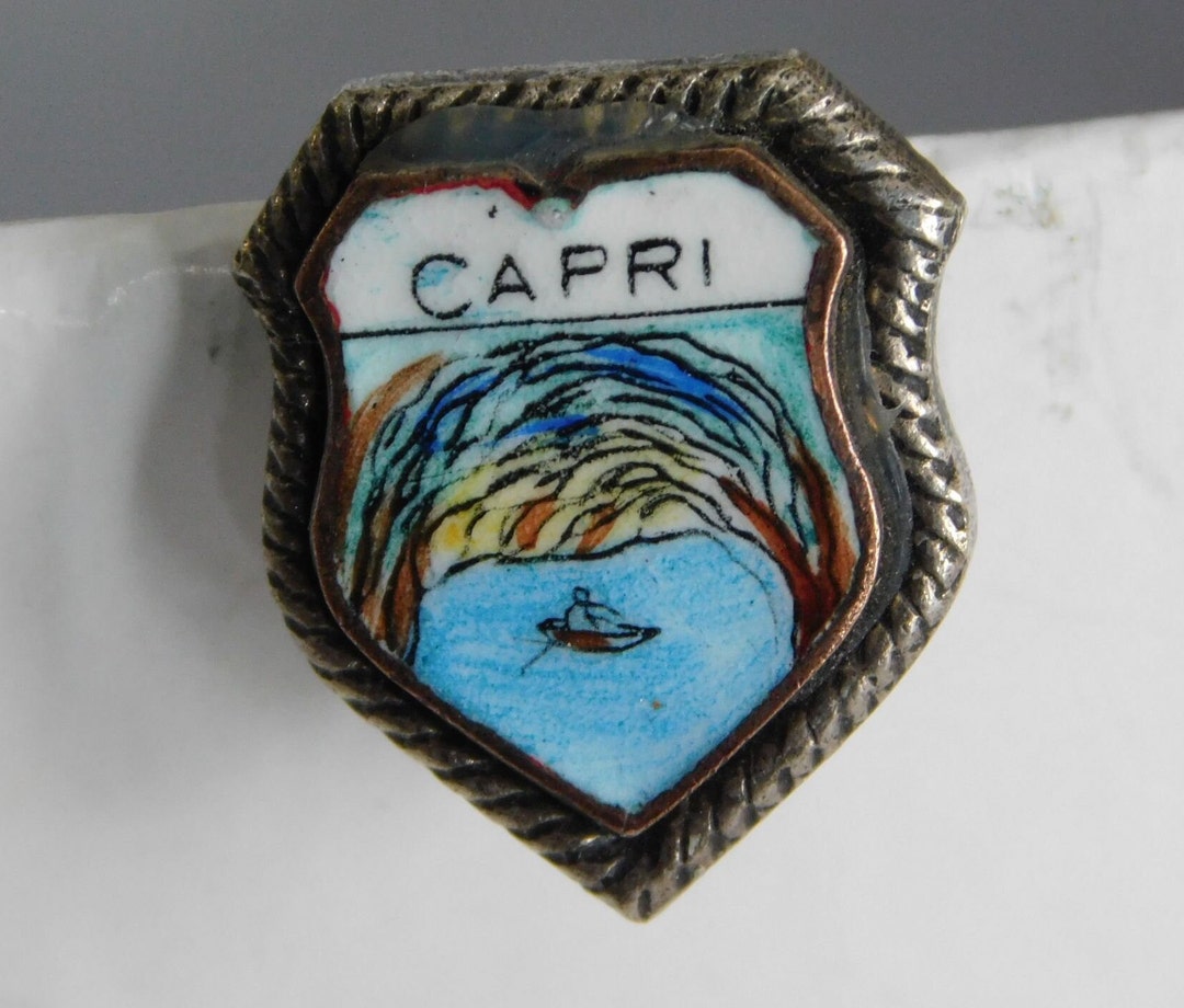 Vintage Capri Italy Souvenir Pin Island Etsy