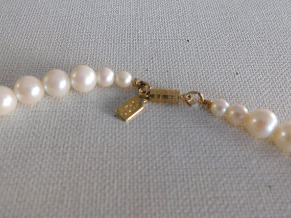Gold Filigree Open Work White Faux Pearl 1928 Nec… - image 3