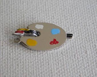 Sterling Silver Artist Palette Painting Charm Pendant
