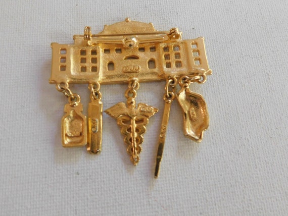 Gold Hospital Brooch JJ Medical Nurse Doctor Broo… - image 4