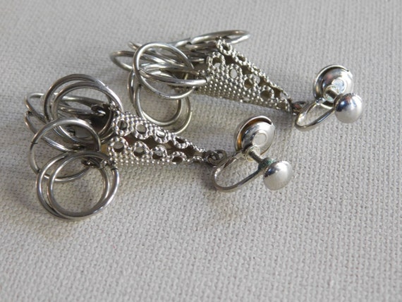 Silver Cone Shape Dangle Drop Multi Loop Screw Ba… - image 6