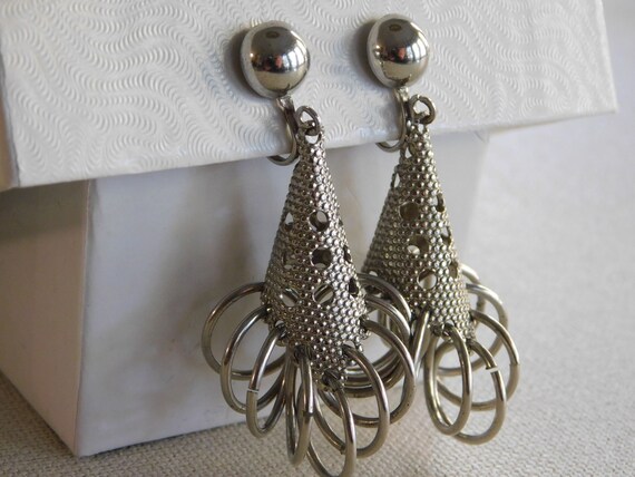 Silver Cone Shape Dangle Drop Multi Loop Screw Ba… - image 2
