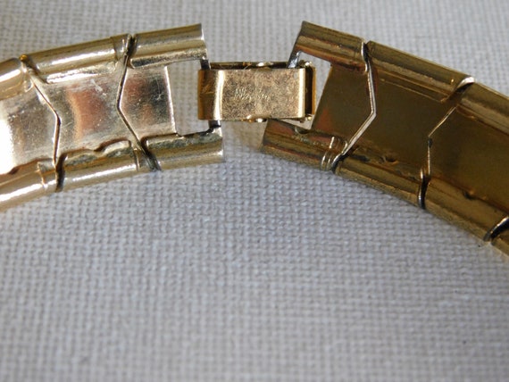 Flat Shiny Gold Choker Necklace - image 6