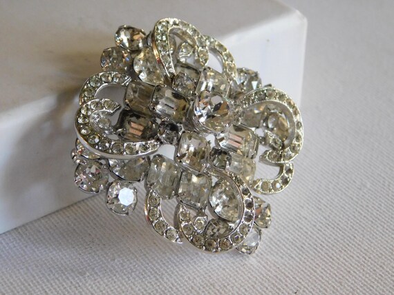 Silver Clear Rhinestone Figural 3d Eisenberg Broo… - image 8