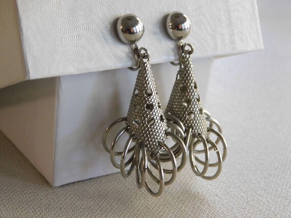 Silver Cone Shape Dangle Drop Multi Loop Screw Ba… - image 3