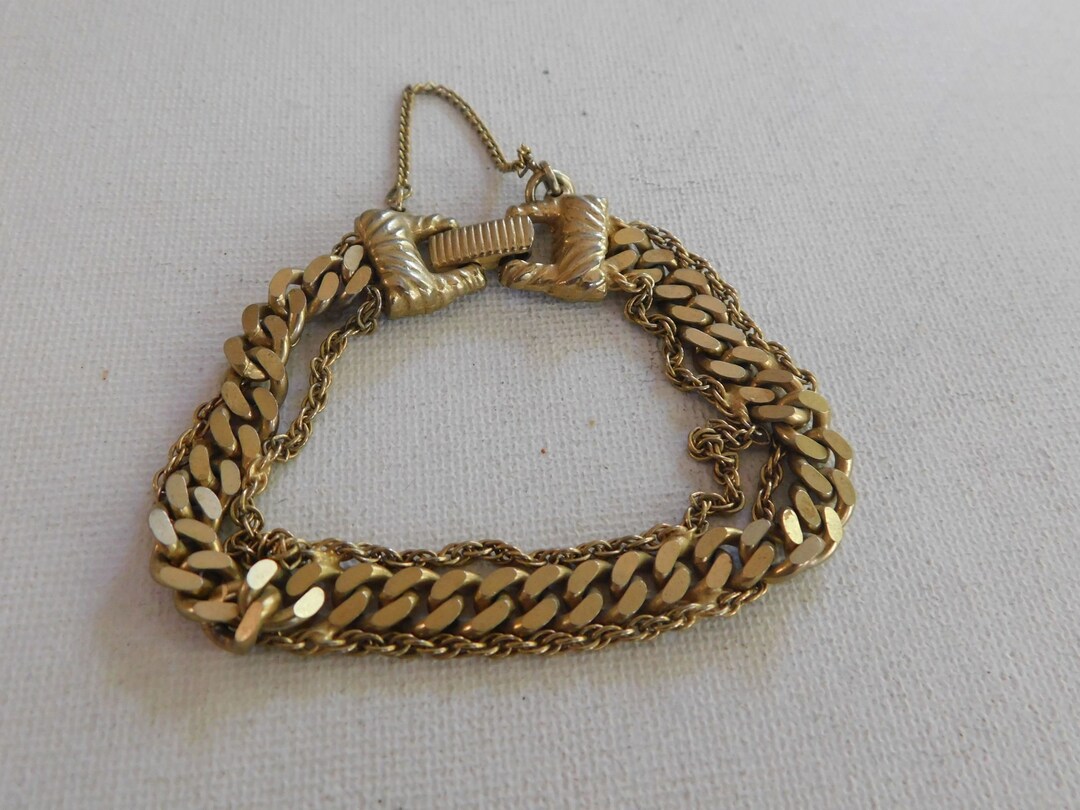 Small Gold Chain Link Bracelet Safety Chain Etsy