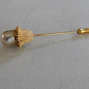 Gold Faux Baroque Pearl Stick Pin