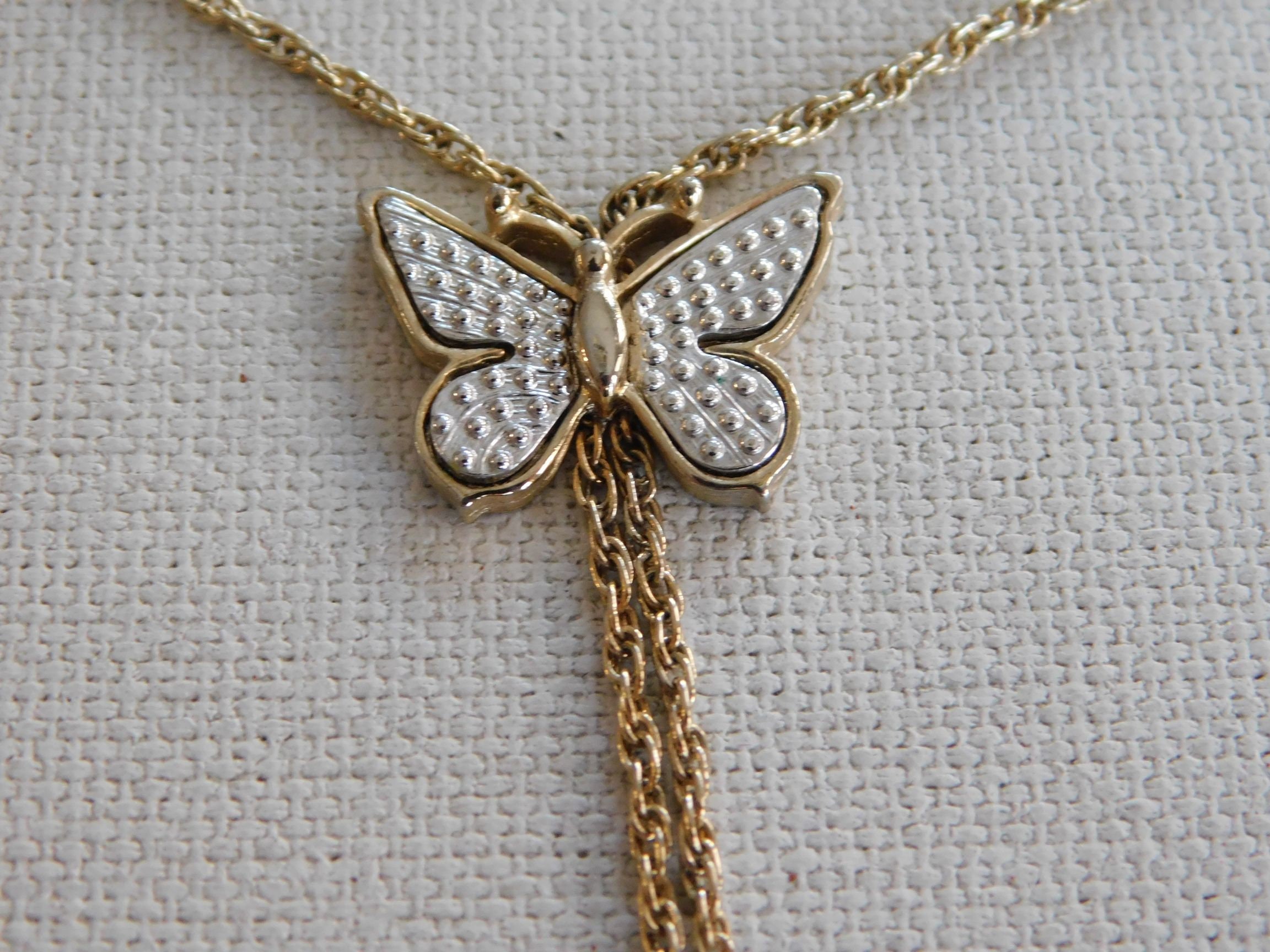 Charming Gold Plated Turquoise Blue Crystal Butterfly Necklace for Women  and Girls