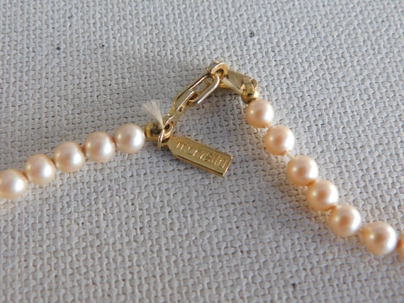 Gold Filigree Open Work White Faux Pearl 1928 Nec… - image 6