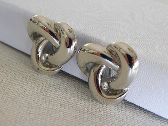 Shiny Silver Rounded Clip On Earrings - image 4
