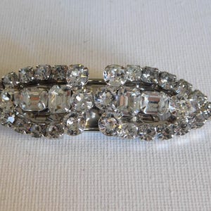 Silver Clear Rhinestone Duet Fur Clip Brooch Pin