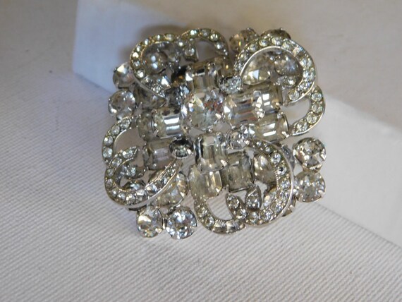 Silver Clear Rhinestone Figural 3d Eisenberg Broo… - image 4