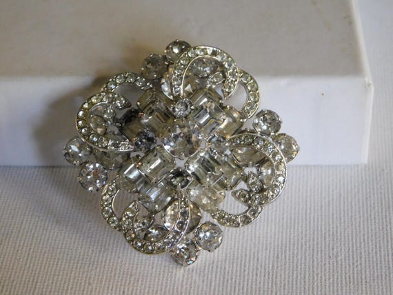 Silver Clear Rhinestone Figural 3d Eisenberg Broo… - image 7