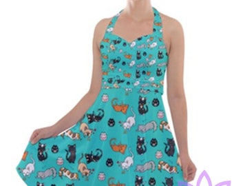 Cats Halter Dress kitty kitten kitties cat mom