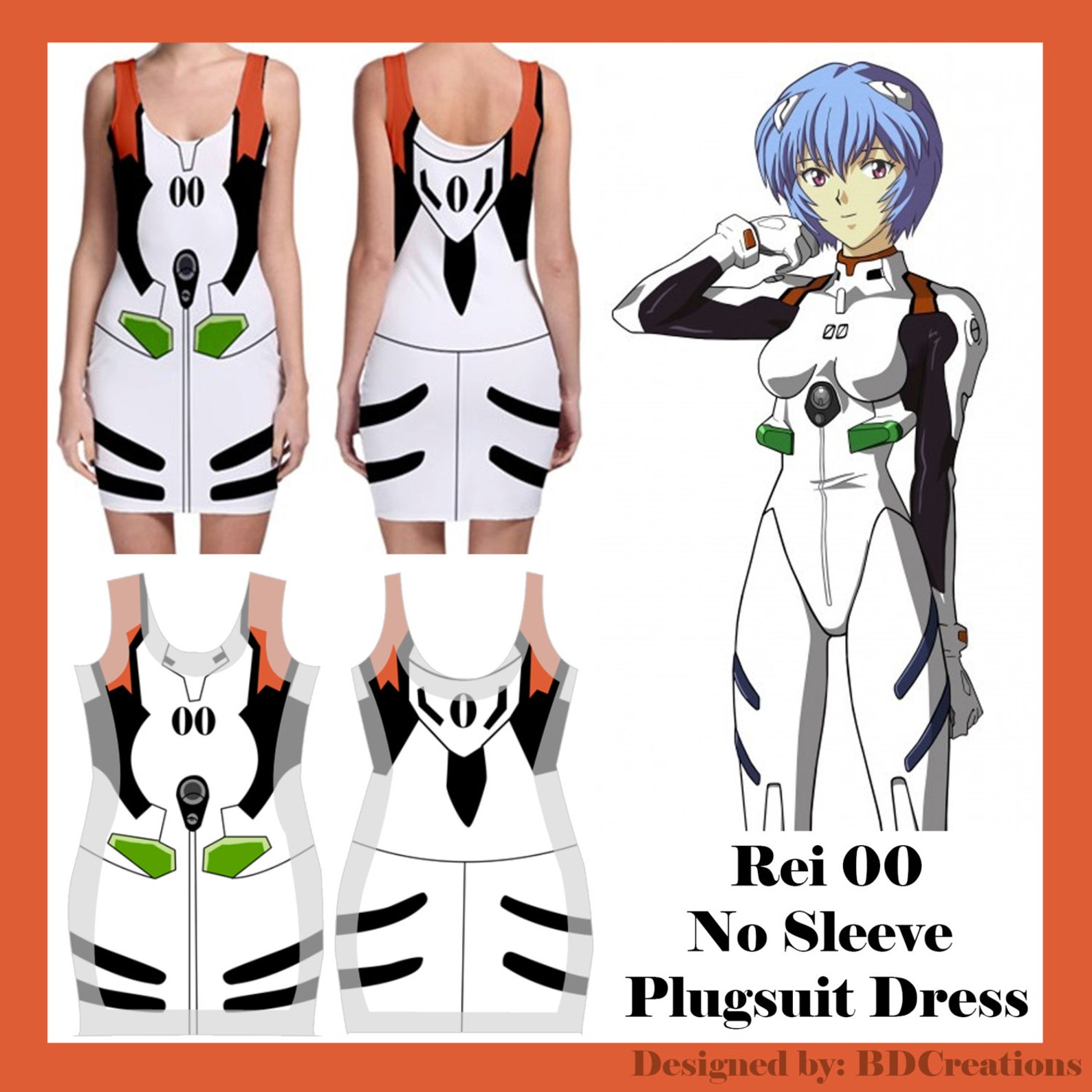 Evangelion Plugsuit inspired dresses No Sleeves Etsy