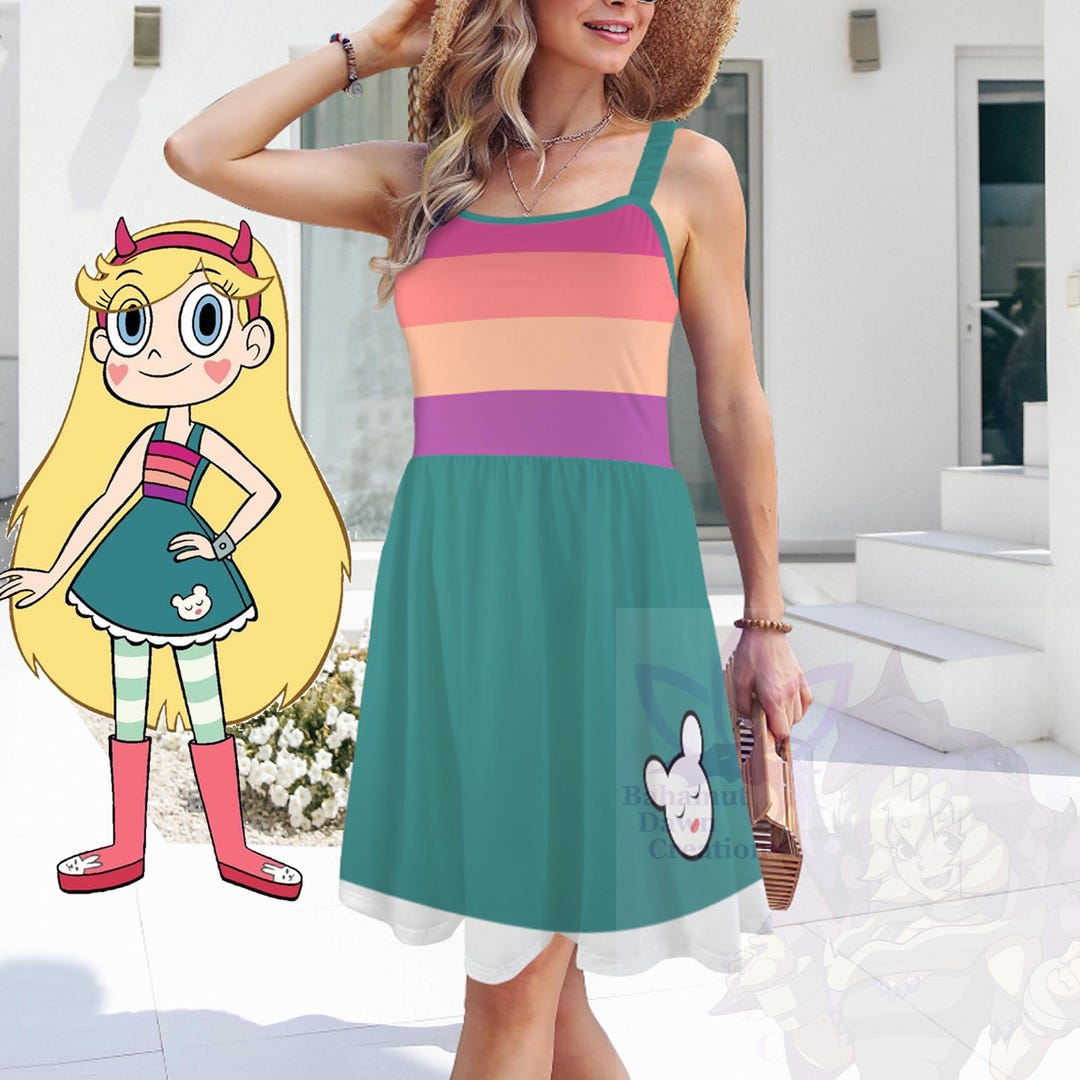 Star Butterfly Cosplay ADULTS Pocket Skater Dress Costume