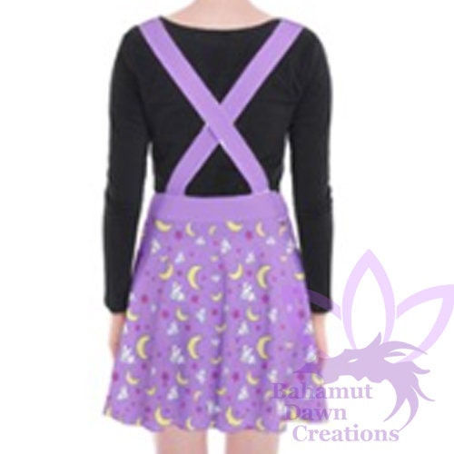 Purple skirt with suspenders hotsell