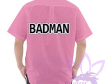 vegeta badman button up