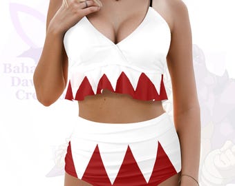 White Mage Cosplay Swimsuit High Waist  Final Fantasy Two Piece FF Bikini
