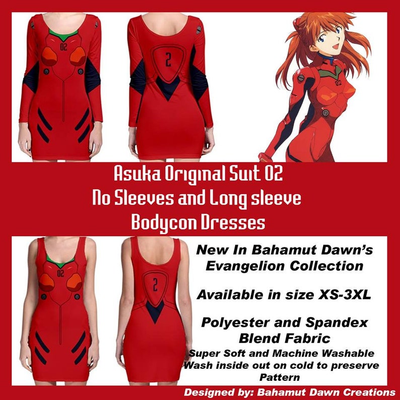 Evangelion Plugsuit inspired dresses No Sleeves Etsy