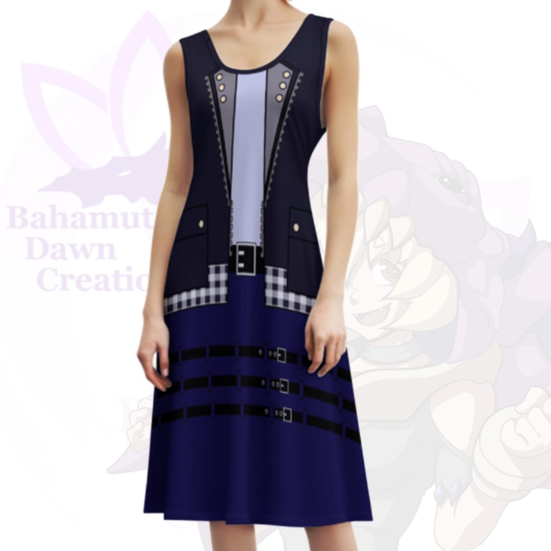 Riku Kingdom Hearts 3 Cosplay Skater Dress Sleeveless Fan-made Costume ...