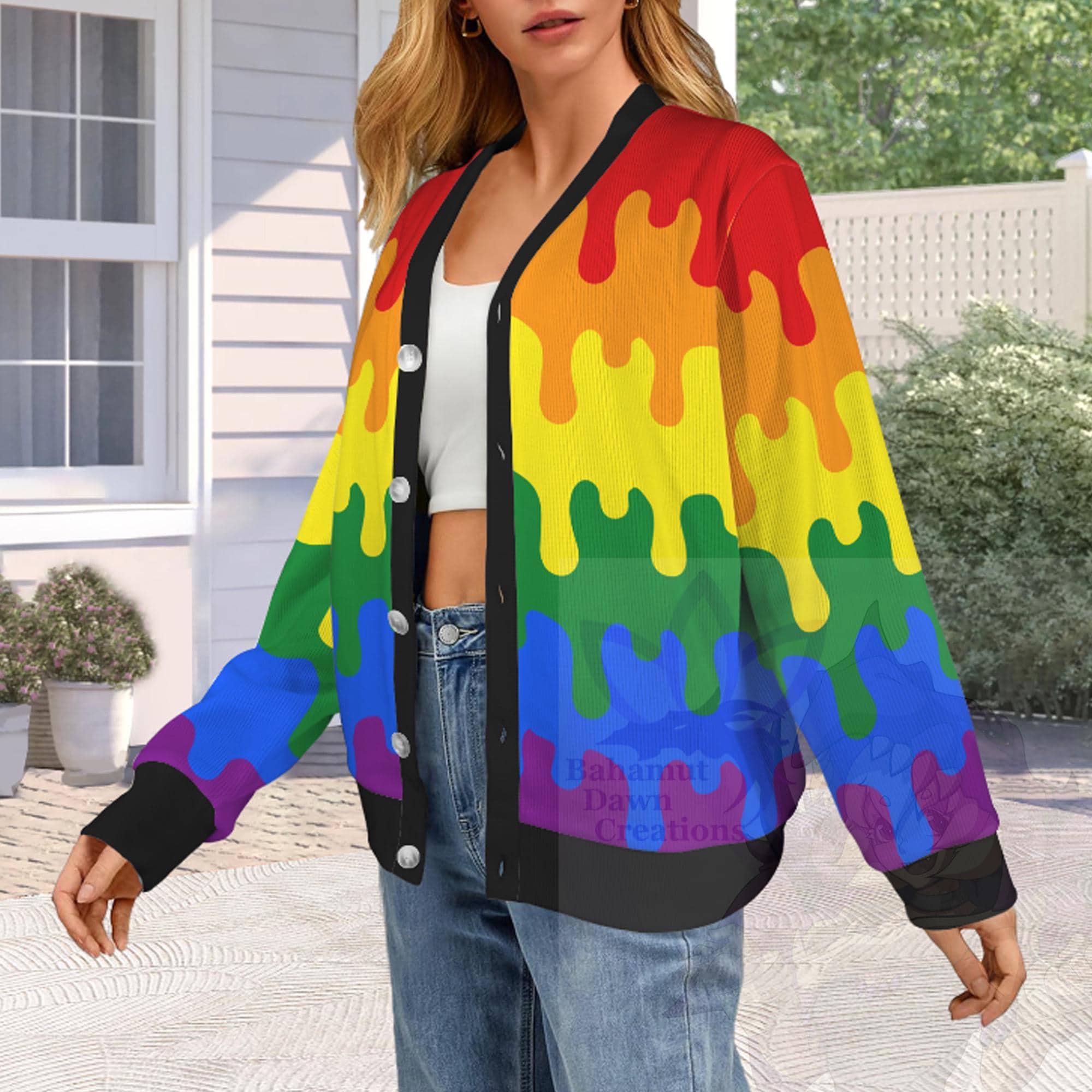 Gay Drip Pride Cardigan Knit LGBTQ Fashion Pride Flag - Etsy