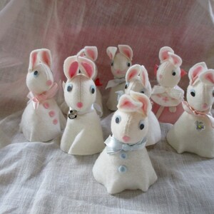 Handmade Felt Easter Bunny Cosies: Spring Table Decor, Set of 8