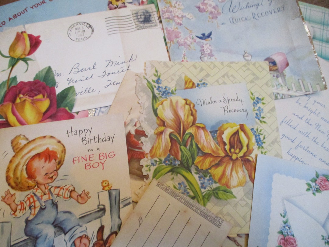 Vintage Paper Ephemera Bundle, 1950s Cards, Junk Journal Supplies - Etsy