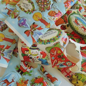 Christmas 50 Lot Stickers, Embellishments, Assorted Journal Supplies, Christmas Stickers,  Vintage 1940&#39;s-90&#39;s, Christmas Journal, Gift