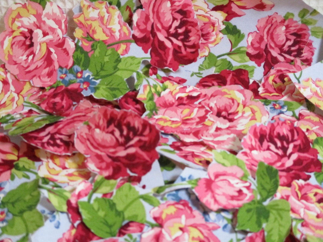 Vintage Wall Paper 42 Pieces, Roses ,junk Journal ,decoupage Furniture