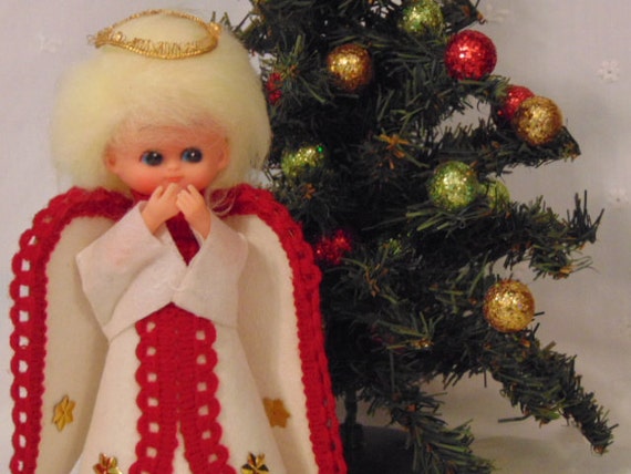 vintage angel tree topper 1960