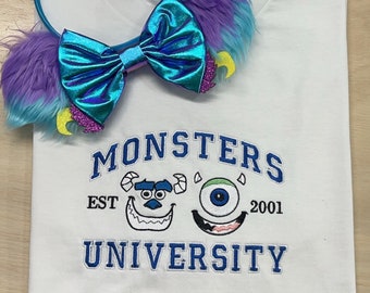 Monsters University Embroidered Disney Sweatshirt, Pixar Tee