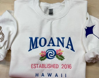 Moana Embroidered Sweatshirt. Comes with Embellishments on the sleeve.