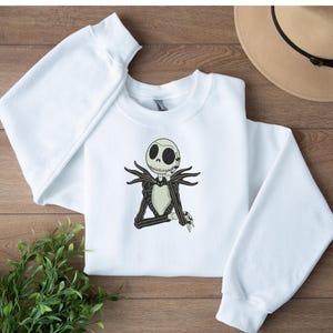Jack Skellington Halloween Cozy Embroidered Sweatshirt