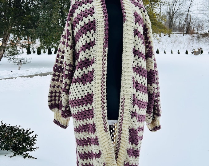 Featured listing image: Multicolor Granny Square Cardigan (Extra Long)