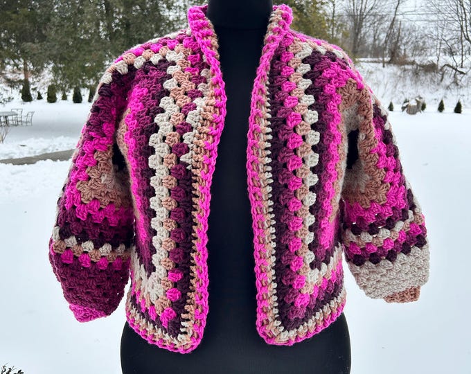 Featured listing image: Multicolor Granny Square Cardigan (Short)