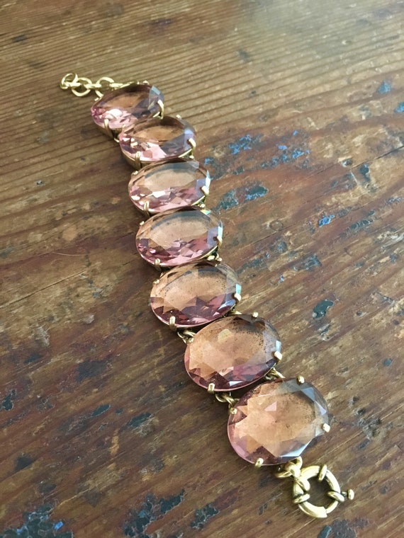 Rose Crystal Bracelet ~ Vintage Crystal Bracelet … - image 2