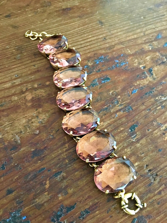 Rose Crystal Bracelet ~ Vintage Crystal Bracelet … - image 9