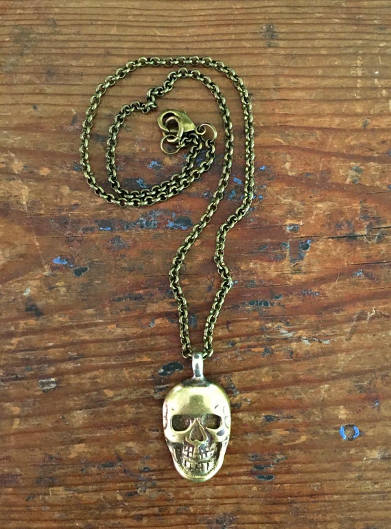Transformation Skull Necklace ~ Brass Skull Neckla