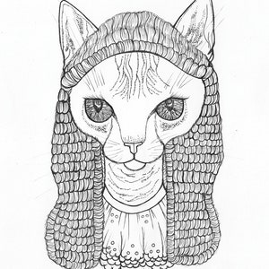 Sphinx Cat Patch, Judge Cat Illustration Art, Funny Cat Jacket Patch, Jacket Appliqué for Sphinx Cat Lovers, Screen Printed Cat Tote Badge image 7