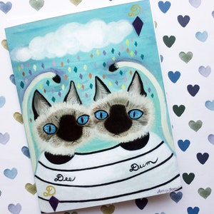 Greeting Card For Siamese Cats Lovers, Cat Birthday Card, Siamese Kittens Card For Siblings, Best Friends Cat Card, Cat Frienship Card
