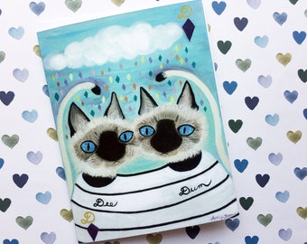 Greeting Card For Siamese Cats Lovers, Cat Birthday Card, Siamese Kittens Card For Siblings, Best Friends Cat Card, Cat Frienship Card